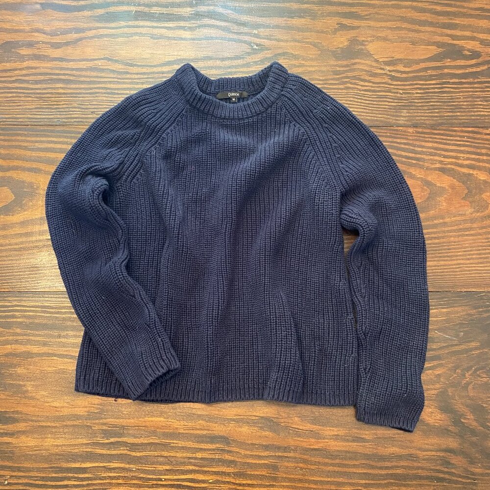 Quince Fishermans Sweater, M, Navy